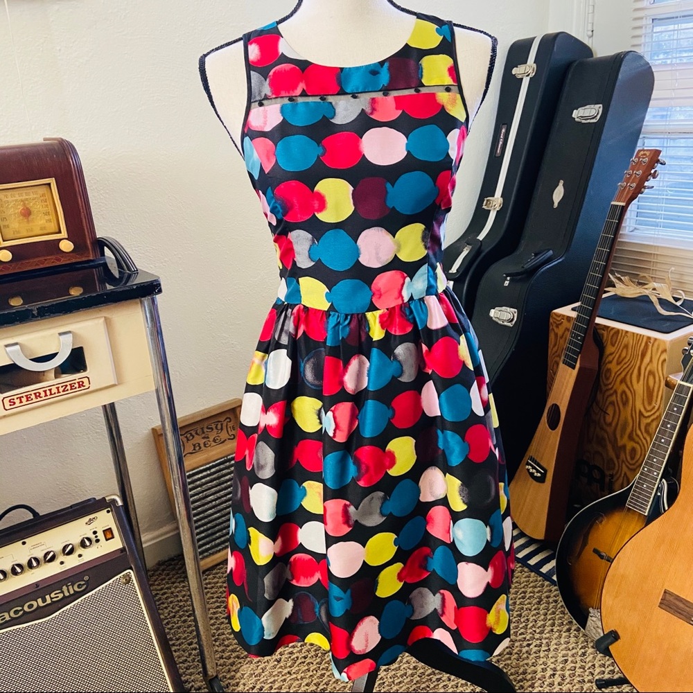 New Kensie Polka Dot Satin Dress